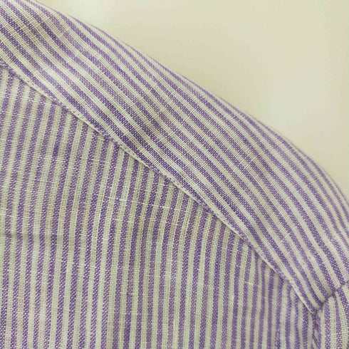 ブリオーニ BRIONI B/D ショートスリーブストライプリネンシャツ メンズ